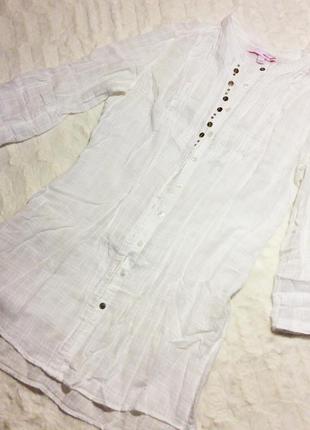 Легкая белая удлиненная рубашка tally weijl, s