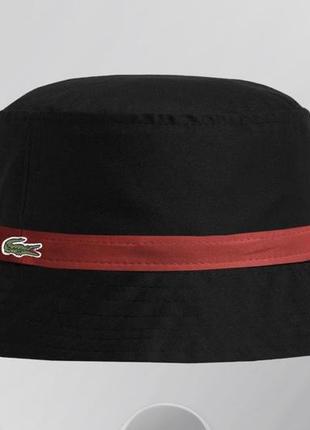 Стильная мужская летняя панама чёрная lacoste