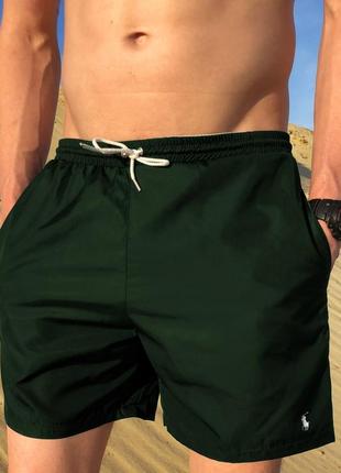 Стильні чоловічі літні пляжні шорти плавки купальні шорти ральф лоурен зелені