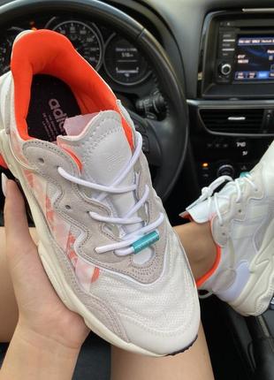 Женские кроссовки adidas ozweego adiprene white/orange.6 фото