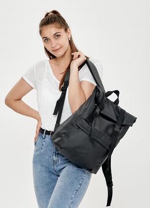 Рюкзак рол sambag унісекс rolltop lsh чорний7 фото