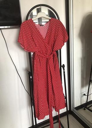 Платье красное в горох 3