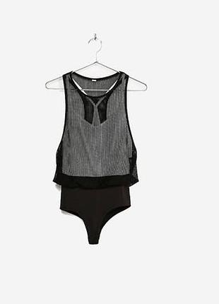 Боді майка з сіточкою боді bershka
