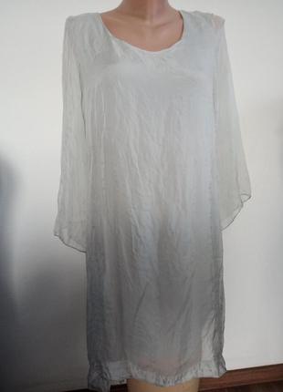 Шовкова сукня світло-сірому кольору5 фото