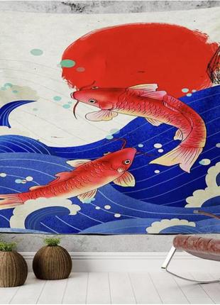 Картина-гобелен текстильний риба соми1 фото