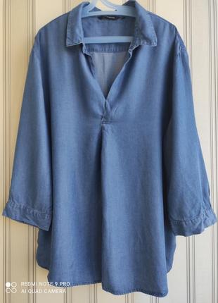 💙💙💙джинсова подовжена сорочка, блуза. батал