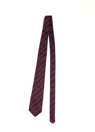 Burberry's шовк вінтаж монограма бордова краватка в смужку2 фото