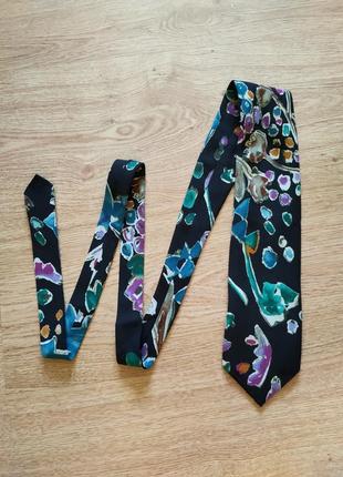 Красивый галстук цветная роспись на черном creative company