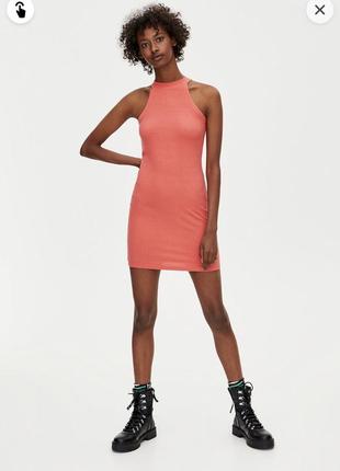 Коралова кежуал сукня pull & bear однотонна s