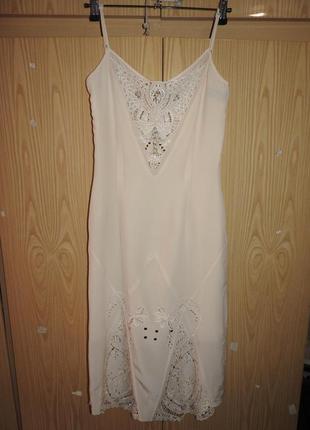 Karen millen шелковое платье в бельевом стиле бисер заклепочки прошва шелк сукня шовк4 фото