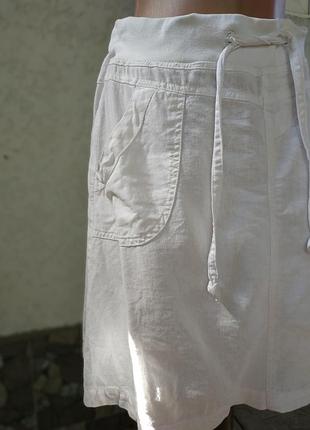 Белая льняная юбка ,разм 36 -38