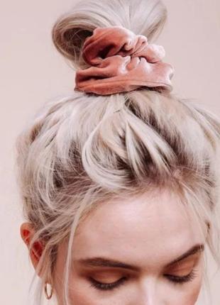 Гумка для волосся оксамит велюр об'ємна жіноча дитяча жіноча