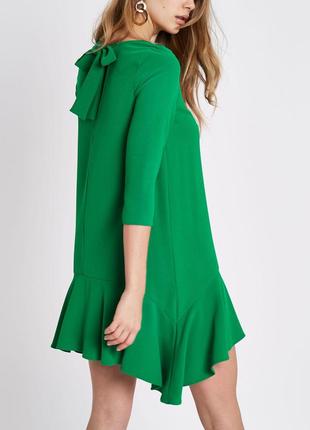 Круте асиметричне плаття в смарагдовому кольорі2 фото