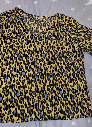 Футболка блуза з леопардовим принтом papaya
