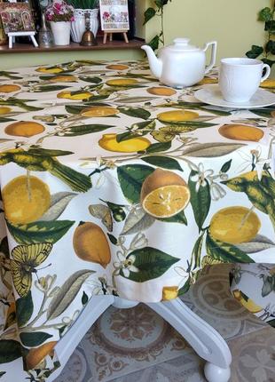 Скатерть с лимонами 110*160 см с водоотталкивающей пропиткой
