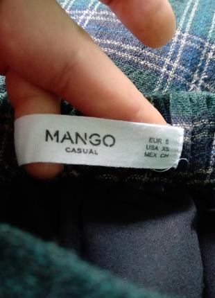Хлопковая юбка миди в клетку с воланом mango casual10 фото