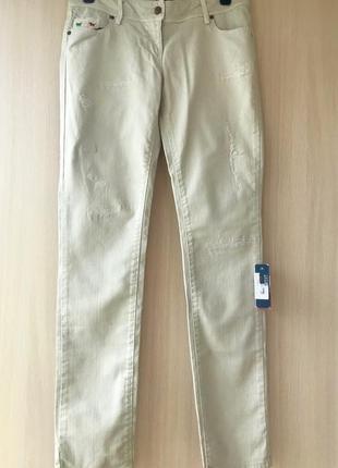 Песочные джинсы с потёртостями jeans west of benetton / 30