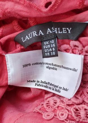 Летняя блуза laura ashley розового цвета с вышивкой ришелье.2 фото