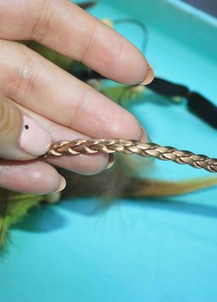 Повязка на волосы с перьями хайратник в стиле хиппи, бохо разные цвета!4 фото