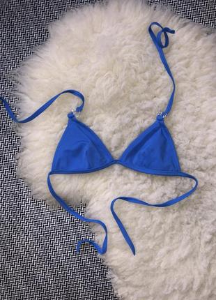 Верх купальник бюст ліф зав'язки індиго яскравий с треугольной чашкой трикутною чашкою