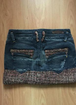 Стильная мини юбка италия джинс джинсовая fracomina2 фото