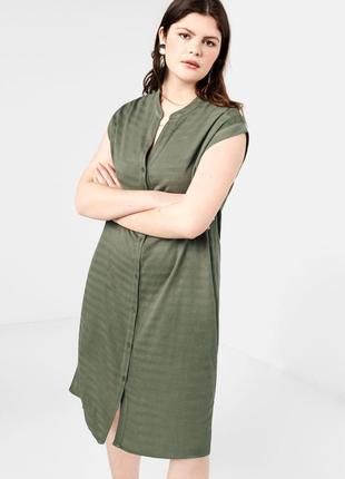 Фактурное платье рубашка mango violeta плюс размер - 48-50р.