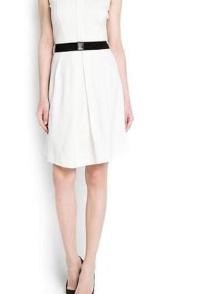 Белое платье со складками mango / s