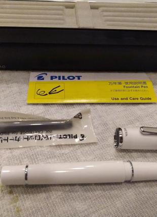 Pilot prera fountain pen - white - fine nib ручка пір'яна біла колекційна японія7 фото