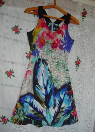 Супер платье-сарафан р.8,100%шелк"warehouse"яркой расцветки.4 фото
