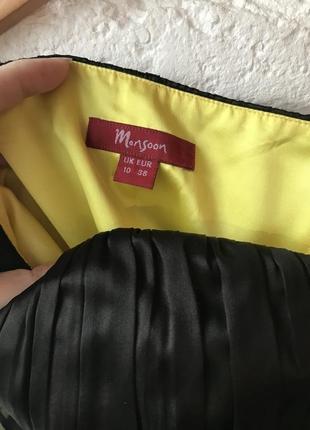 Ефектне шовкове чорно - жовта сукня 👘10 фото