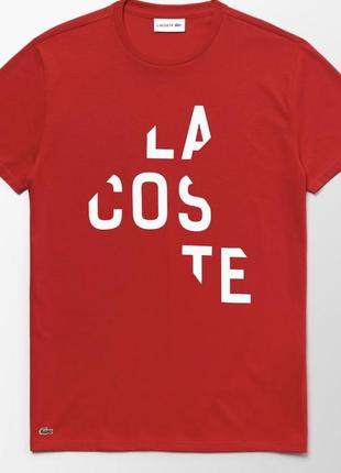 Новая мужская трикотажная футболка с принтом lacoste хлопковая красная лакоста