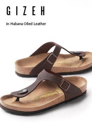 Сланцы шлепки birkenstock gizeh oiled leather. оригинал