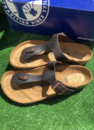 Сланцы шлепки birkenstock gizeh oiled leather. оригинал6 фото