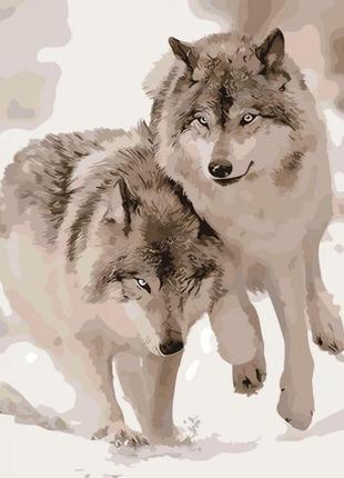 Картина за номерами artstory 40*50 снігові вовки