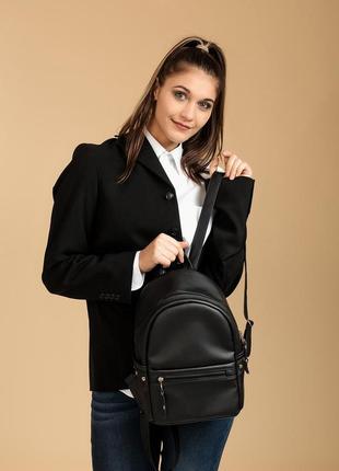 Подростковый черный мега стильный рюкзак для города6 фото