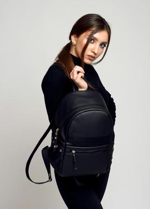 Подростковый черный мега стильный рюкзак для города7 фото
