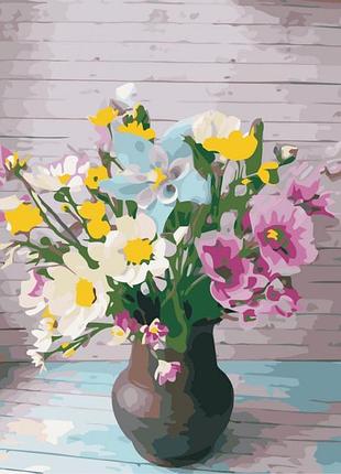 Картина за номерами artstory 40*50 букет у вазі