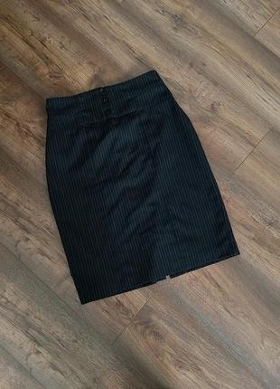 Юбка карандаш черная в полоску