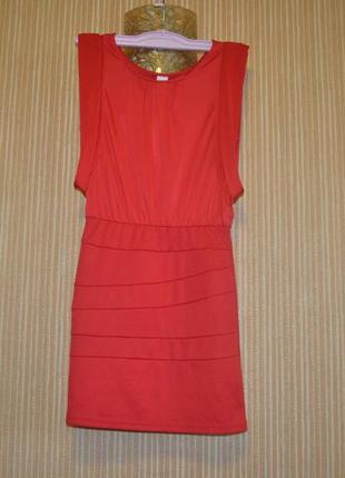 Xs/34 ультрамодное платье от vila, красное элегантное платье, платье на резинке1 фото