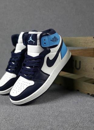 Кроссовки женские nike air jordan 1 retro high blue7 фото