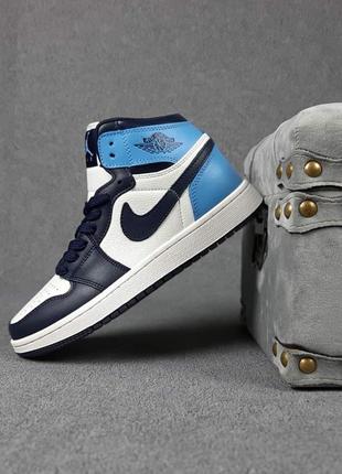 Кроссовки женские nike air jordan 1 retro high blue5 фото