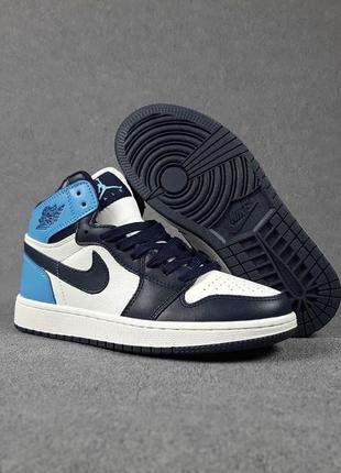 Кроссовки женские nike air jordan 1 retro high blue1 фото