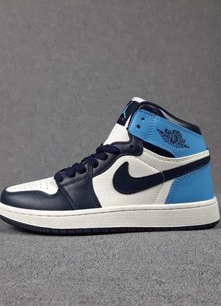 Кроссовки женские nike air jordan 1 retro high blue2 фото