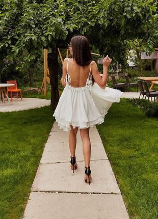 Платье сарафан открытая спинка рюши воланы