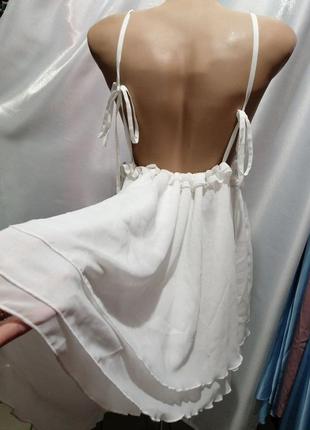 Платье сарафан открытая спинка рюши воланы4 фото