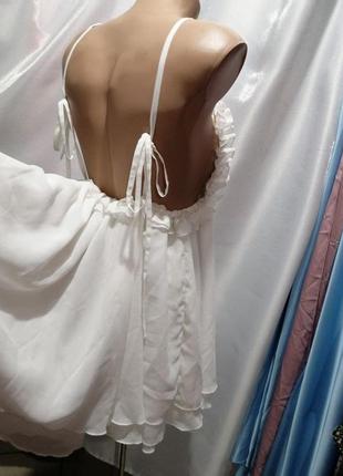 Платье сарафан открытая спинка рюши воланы5 фото