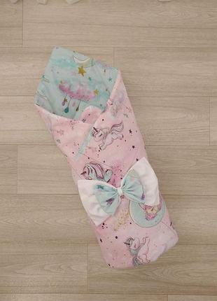 Конверт контраст єдиноріжки на бірюзових хмарах