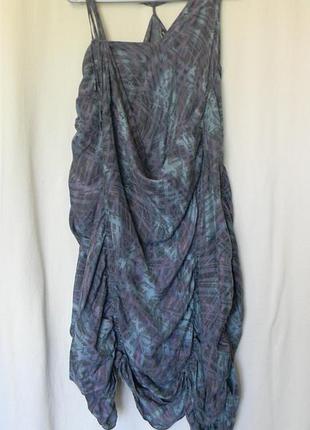 Definitions-ексклюзивне асиметричне шовкове плаття стиль бохо р. 36