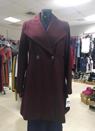 Бордовое шерстяное пальто michael kors3 фото