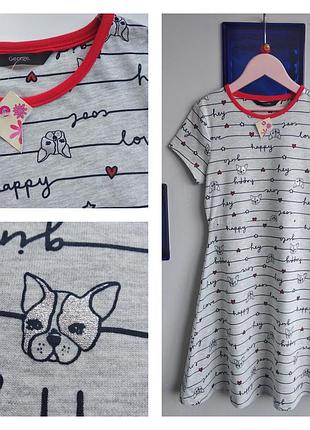 ❤️🦋🐕 красивое платье в собачках супер качество! на 9-10 лет george ❤️🦋🐕